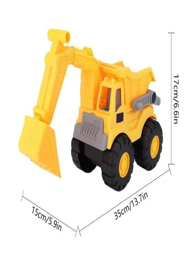 Globular Excavator Dig Dump Vehicle Construction Engineering Truck Toy for Kids, Unbreakable Push and Go Truck for Kids Pull Back Pack of 2 - Image 2